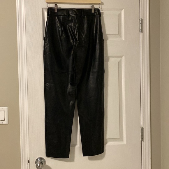 French Connection Faux Leather Black Pants - Picture 2 of 5
